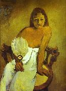 Paul Gauguin Donna col ventaglio France oil painting artist
